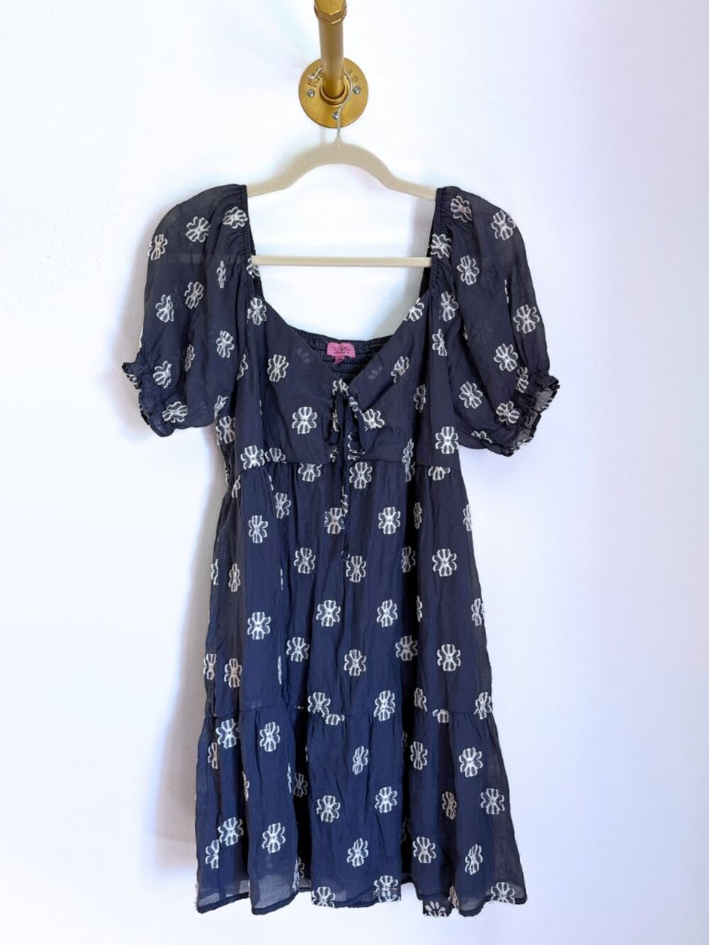 Mi Ami for Francesca’s M Blue Floral Mini Dress 💙 | Puff Sleeve Babydoll Cottag